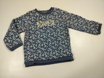 Sweat bleu marine à fleurs 