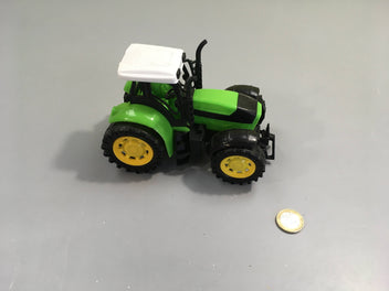 Tracteur vert à friction toit blanc