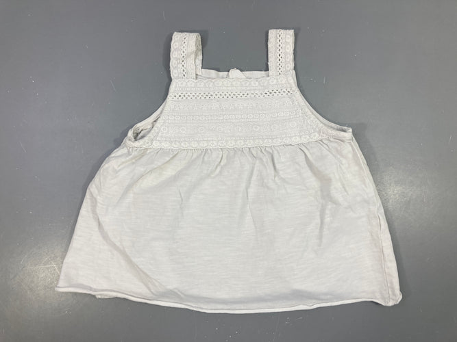 Top foncé blanc flammé broderies, moins cher chez Petit Kiwi