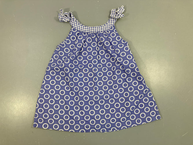 Robe fines bretelles bleu cercles, moins cher chez Petit Kiwi