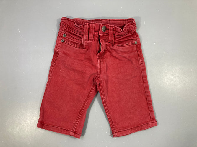 Bermuda denim rouge, moins cher chez Petit Kiwi