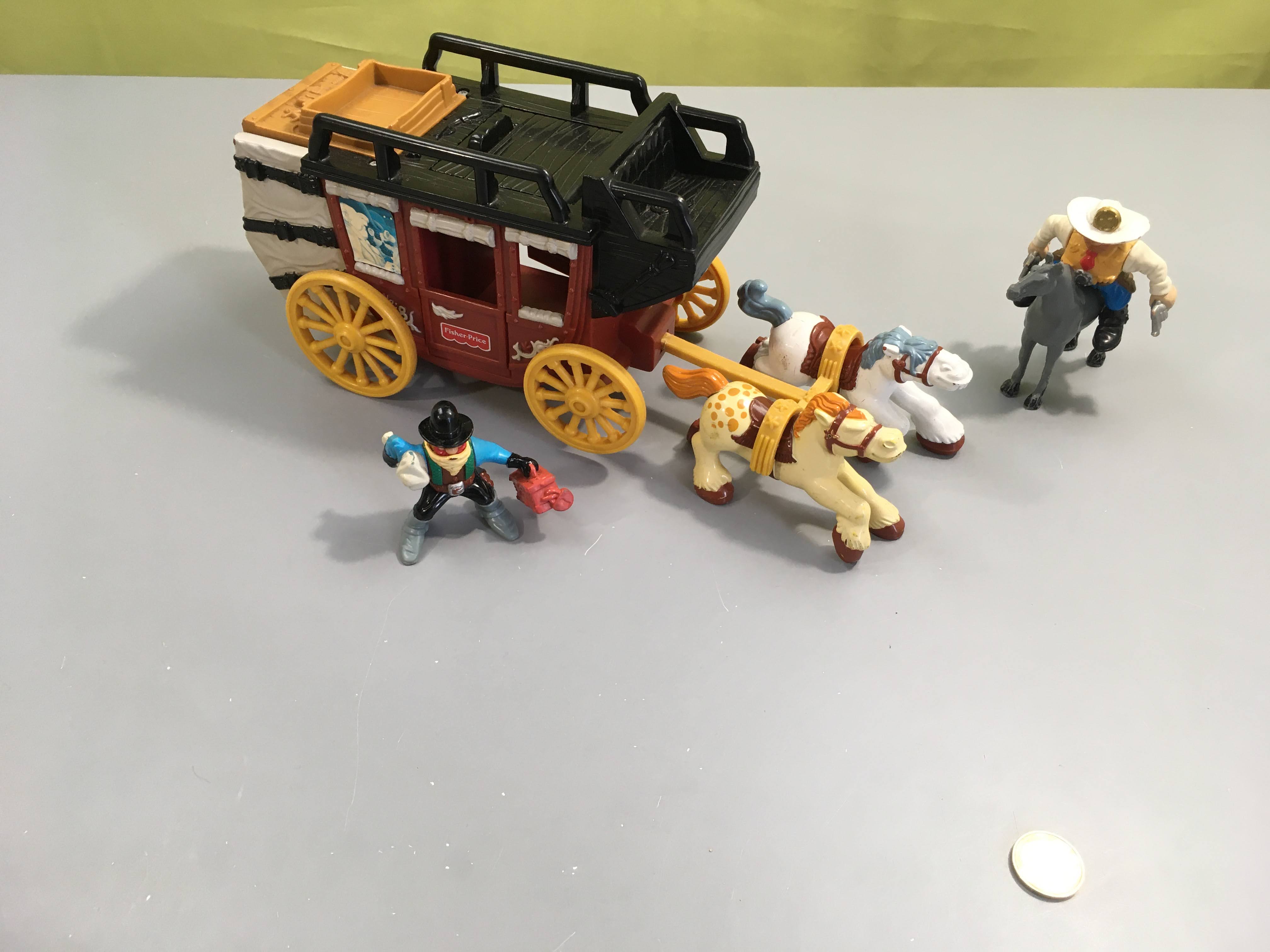 Diligence avec personnages Vintage-Le canon ne semble pas fonctionner