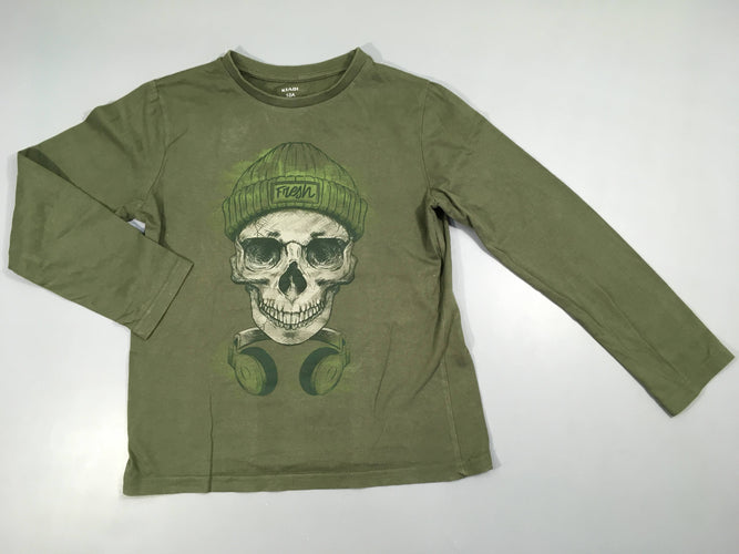 T-shirt m.l kaki. crâne bonnet, légèrement bouloché, moins cher chez Petit Kiwi