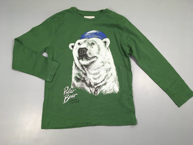 T-shirt m.l vert ours polaire, moins cher chez Petit Kiwi