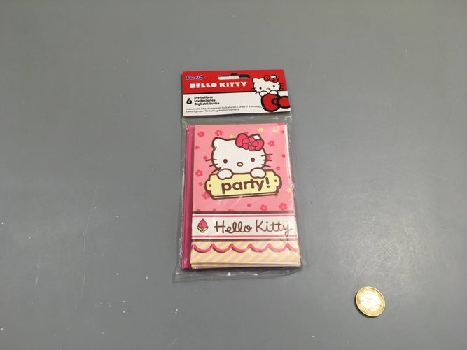 Neuf-6 Cartons d'invitation Kitty + 1, moins cher chez Petit Kiwi