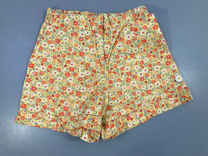 Short jaune fleurs, moins cher chez Petit Kiwi