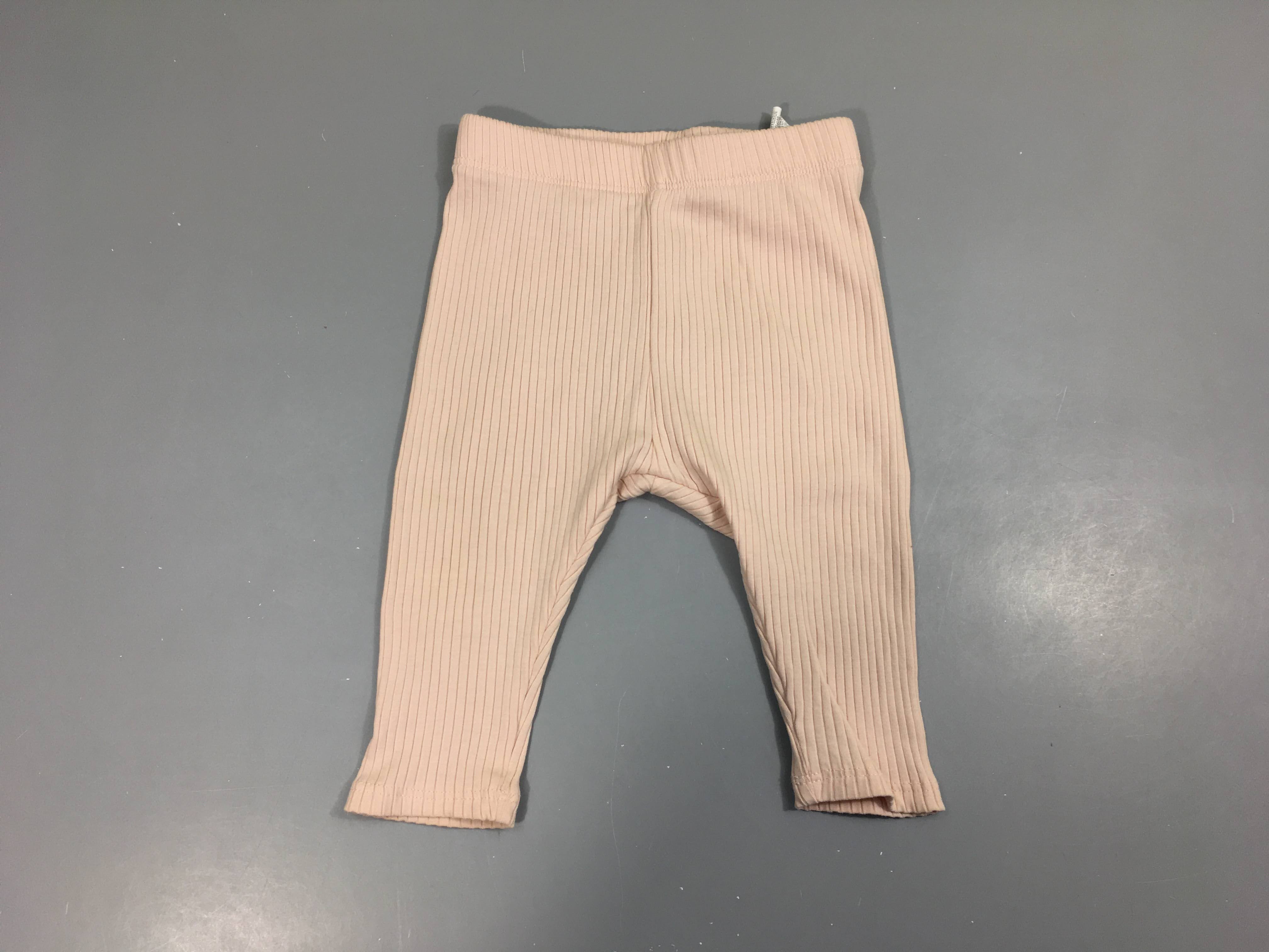 Pantalon jersey côtelé rose très clair