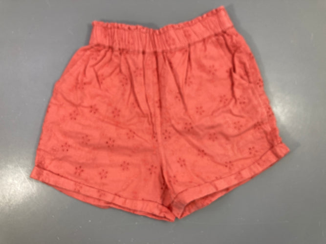 Short coton orange broderies, moins cher chez Petit Kiwi