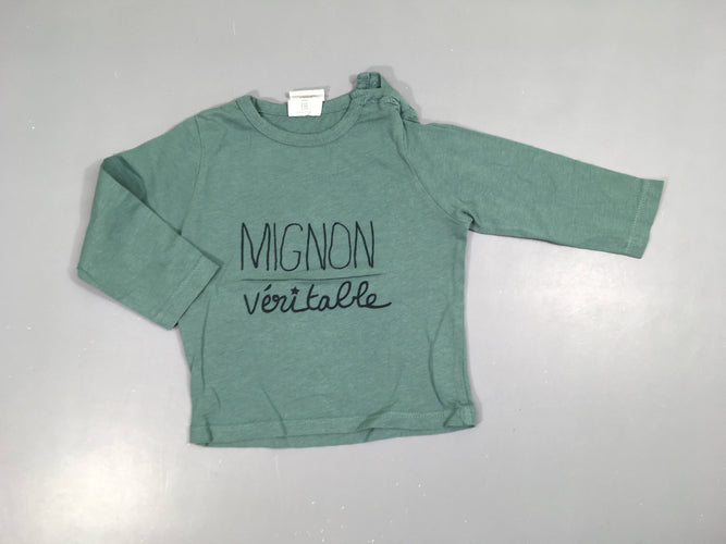 T-shirt m.l vert bleuté Mignon, moins cher chez Petit Kiwi