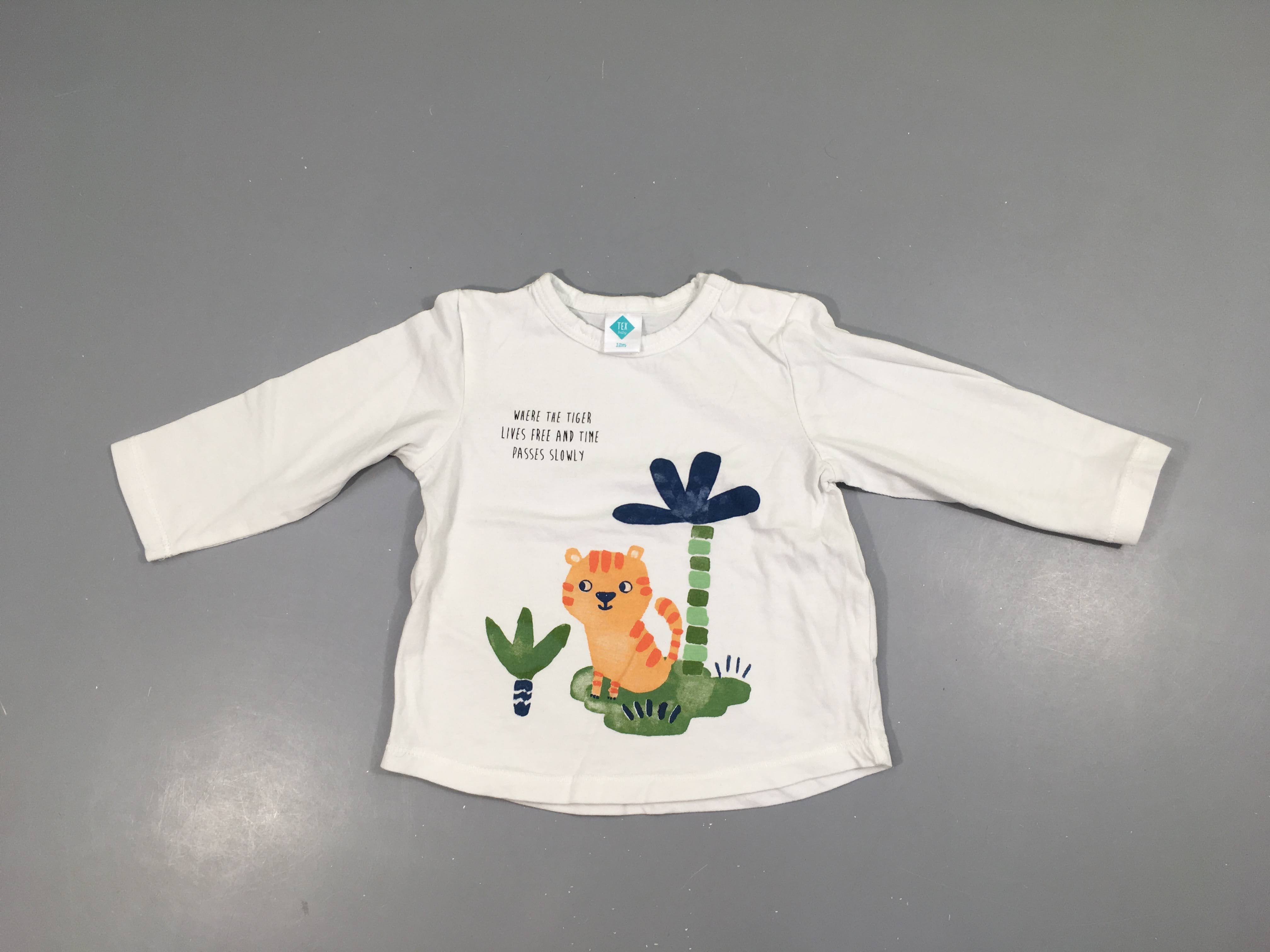 T-shirt m.l blanc félin