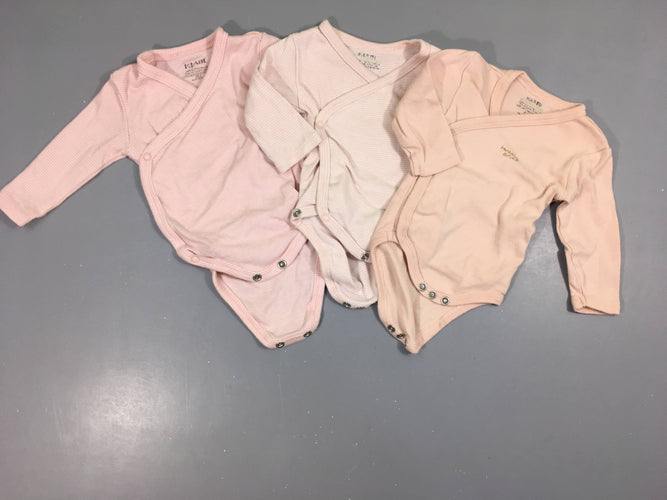 3 Body m.l rose/rayé, moins cher chez Petit Kiwi