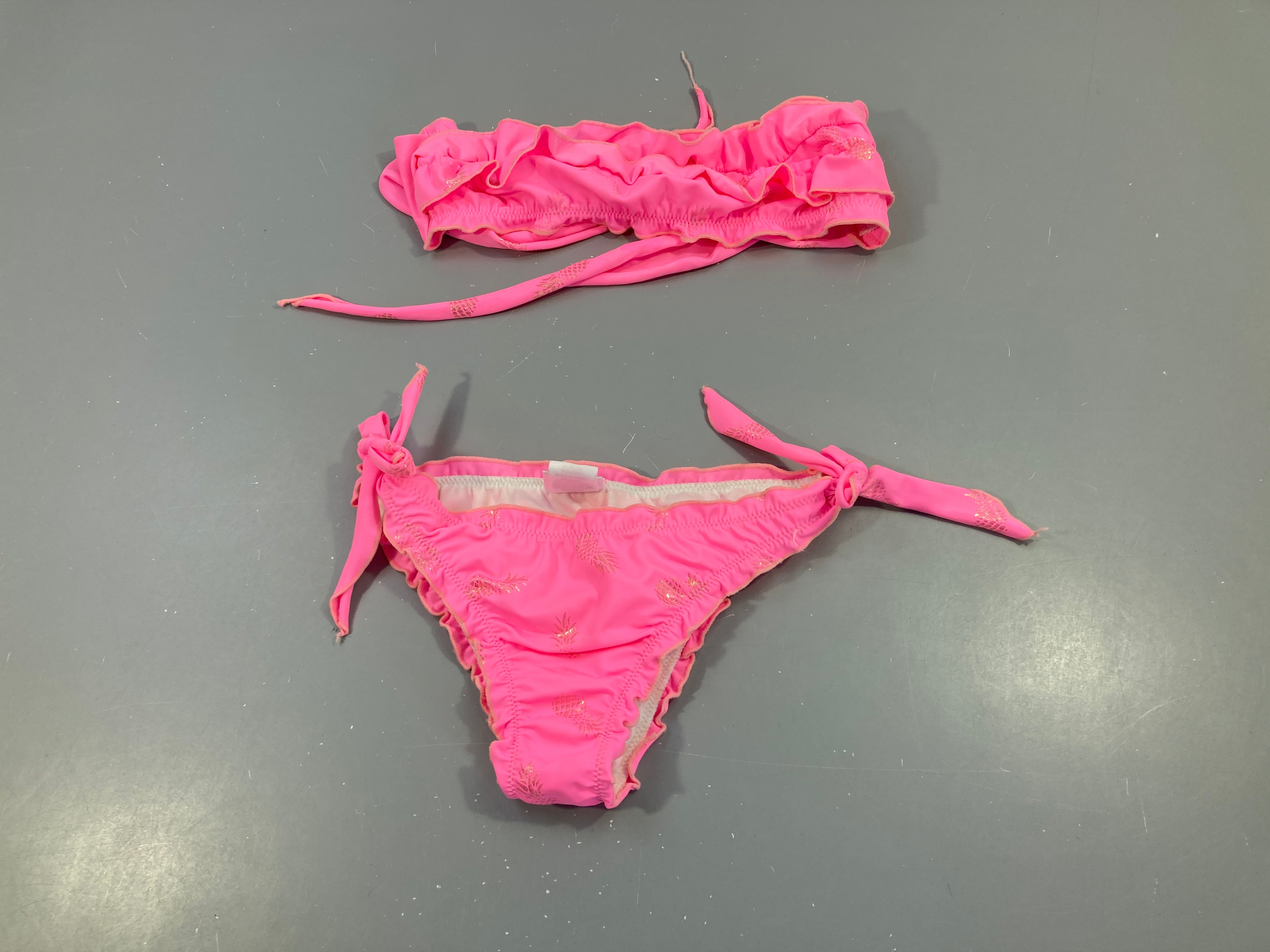 Bikini rose ananas dorés
