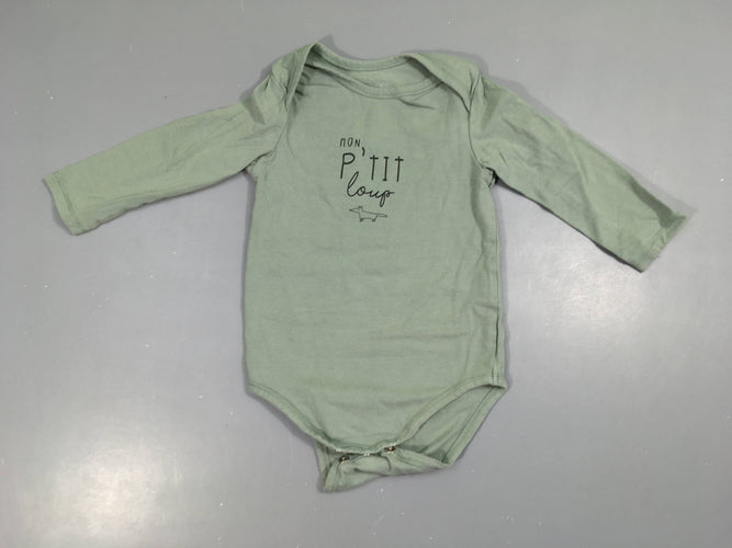 Body m.l kaki clair P'tit loup Bouloché, moins cher chez Petit Kiwi