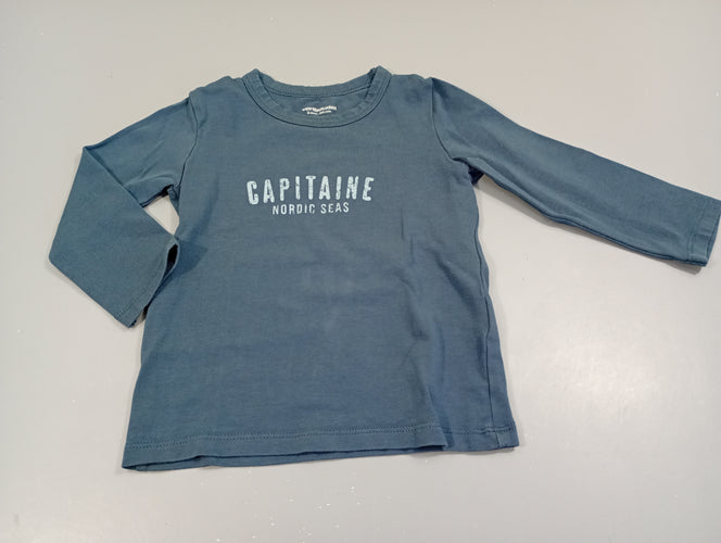 T-shirt m.l bleu marine "Capitaine nordic seas", moins cher chez Petit Kiwi