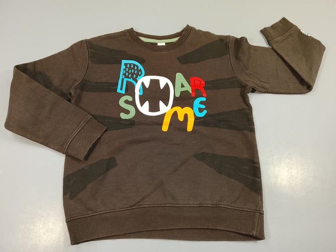 Sweat brun "Roar some" (petite tache à l'arrière), moins cher chez Petit Kiwi