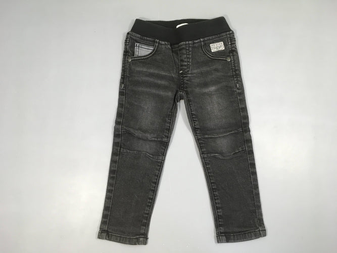Jeans gris taille élastique, moins cher chez Petit Kiwi
