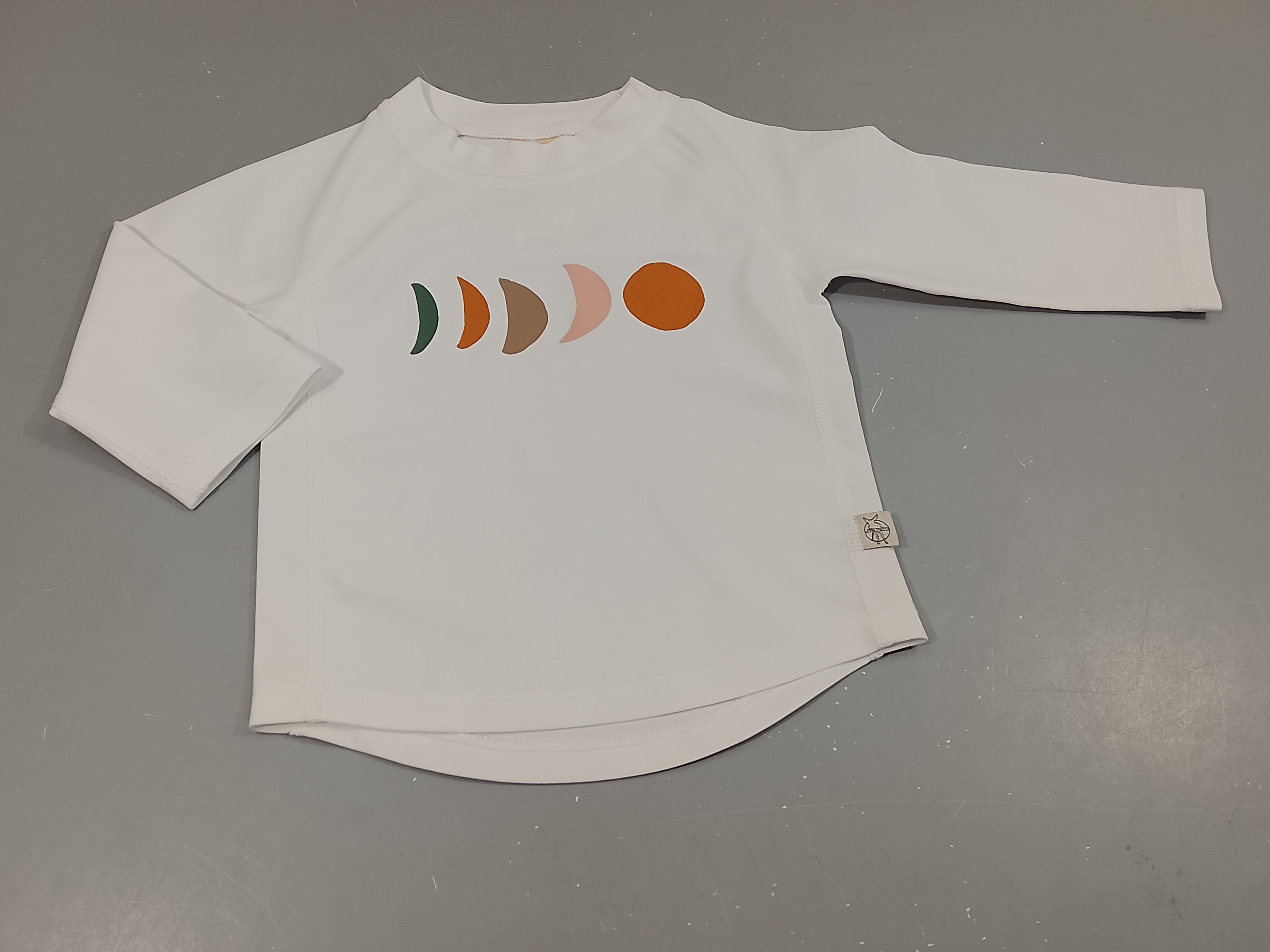 T-shirt m.l anti-uv blanc motifs lunes UPF 60+