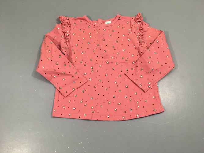 T-shirt m.l rose étoiles froufrou, moins cher chez Petit Kiwi