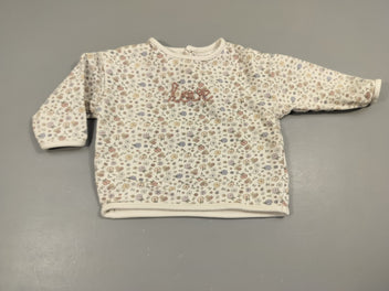 Sweat blanc à fleurs pastel 'love