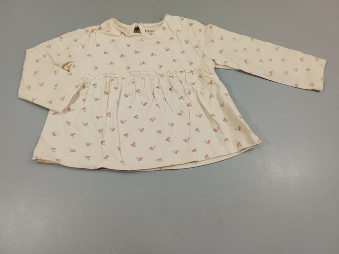 Blouse m.l beige clair motifs cerises, moins cher chez Petit Kiwi