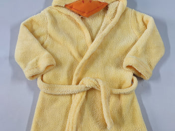 Peignoir velours jaune à capuche poussin