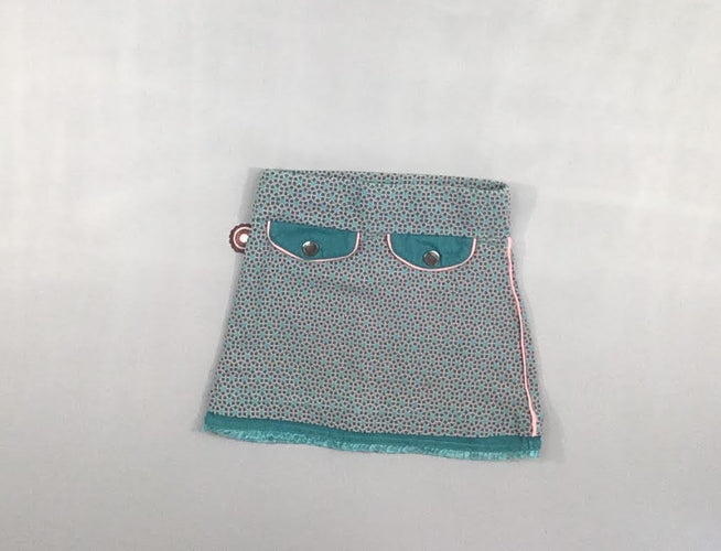 Jupe jersey bleu motifs étoiles poches, moins cher chez Petit Kiwi
