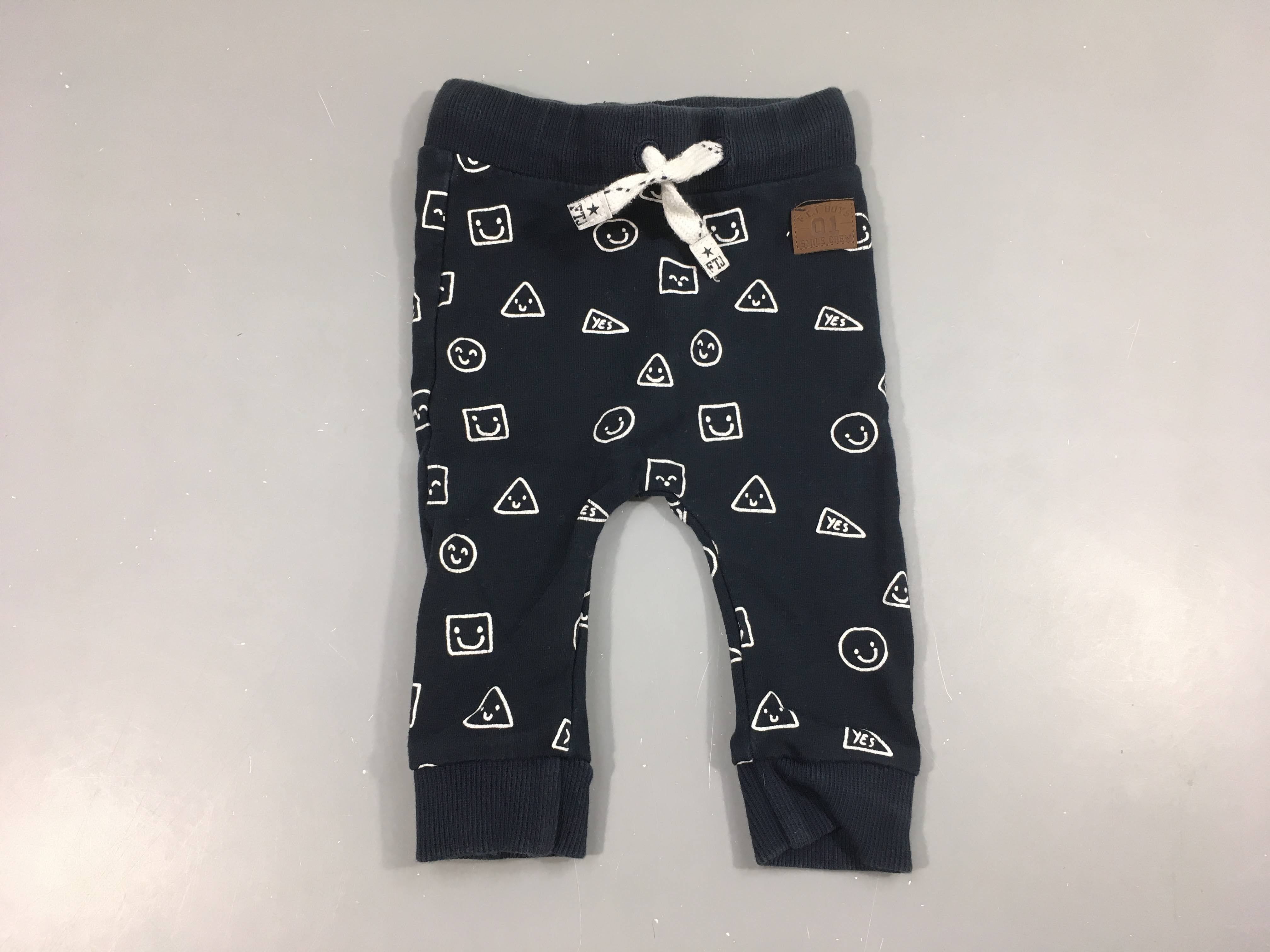 Pantalon molleton bleu marine Smiley, Feetje