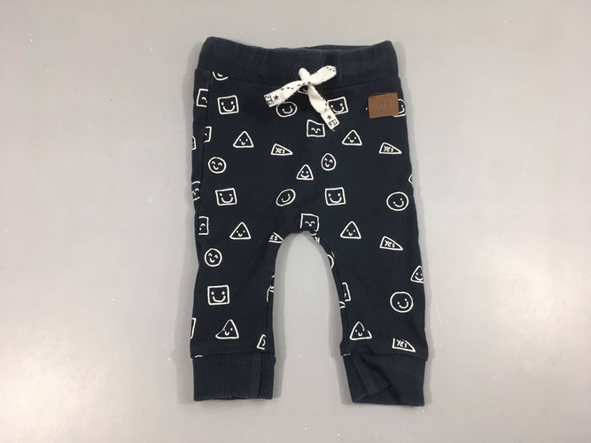 Pantalon molleton bleu marine Smiley, Feetje, moins cher chez Petit Kiwi