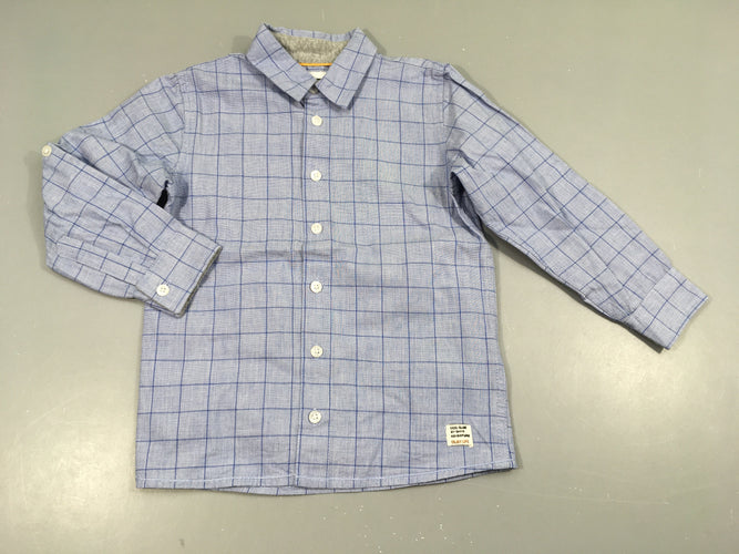 Chemise m.l bleu à carreaux, moins cher chez Petit Kiwi