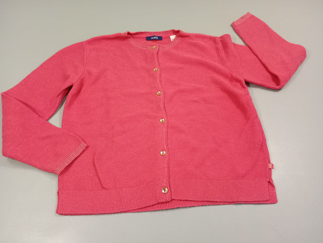 Gilet  rose , fils argentés au  col, moins cher chez Petit Kiwi