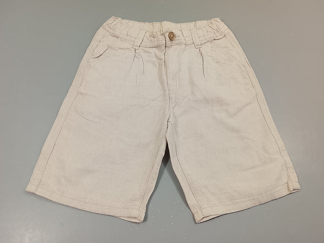 Bermuda style lin beige clair chiné, moins cher chez Petit Kiwi
