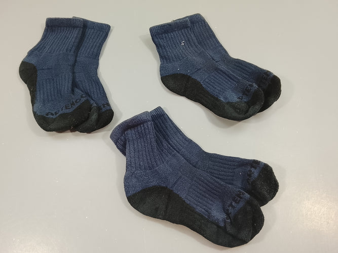 Lot de 3 paires de chaussettes bleu, bleu marine "Artengo" 31-34, moins cher chez Petit Kiwi