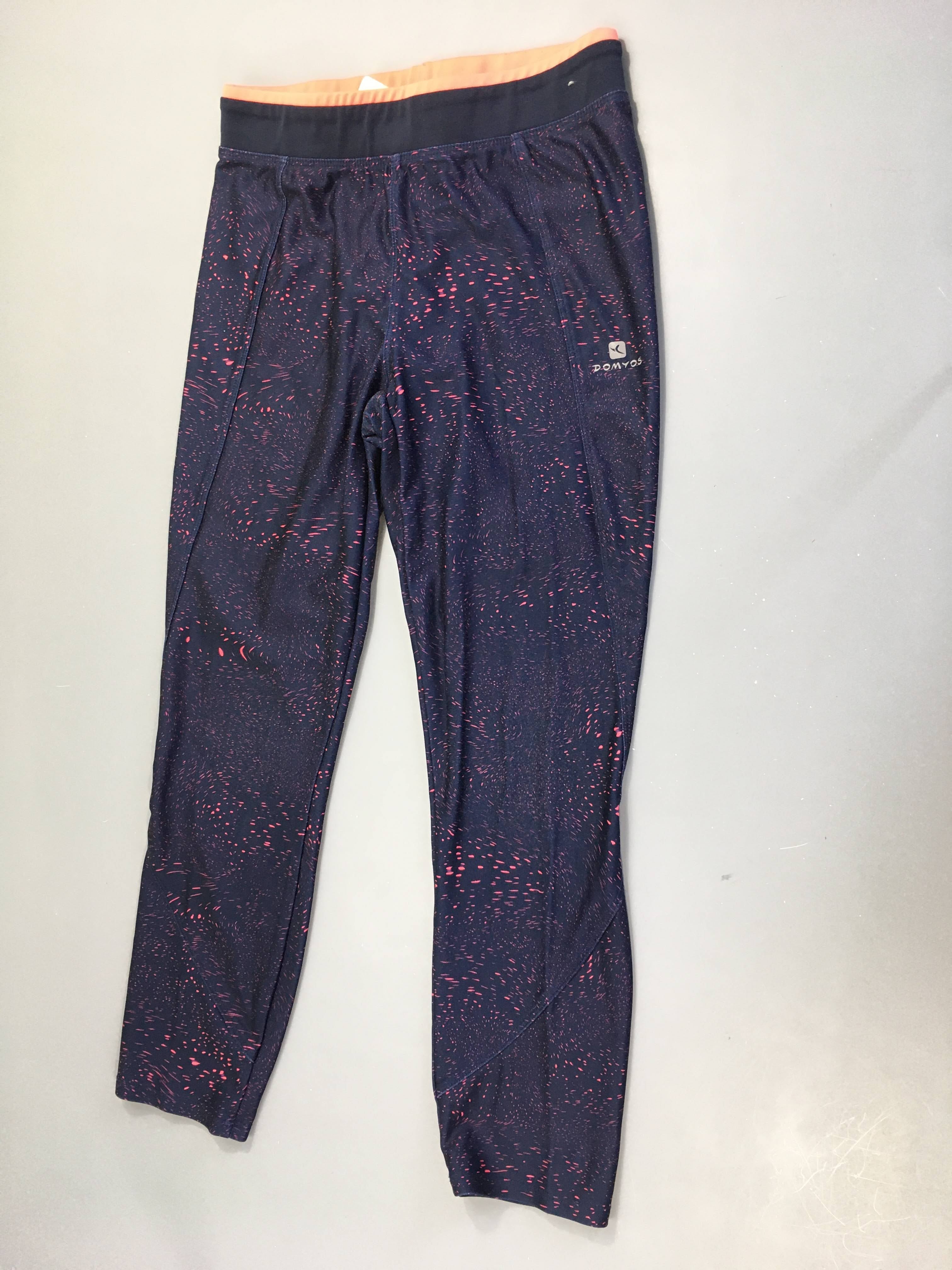 Legging de sport bleu foncé moucheté corail