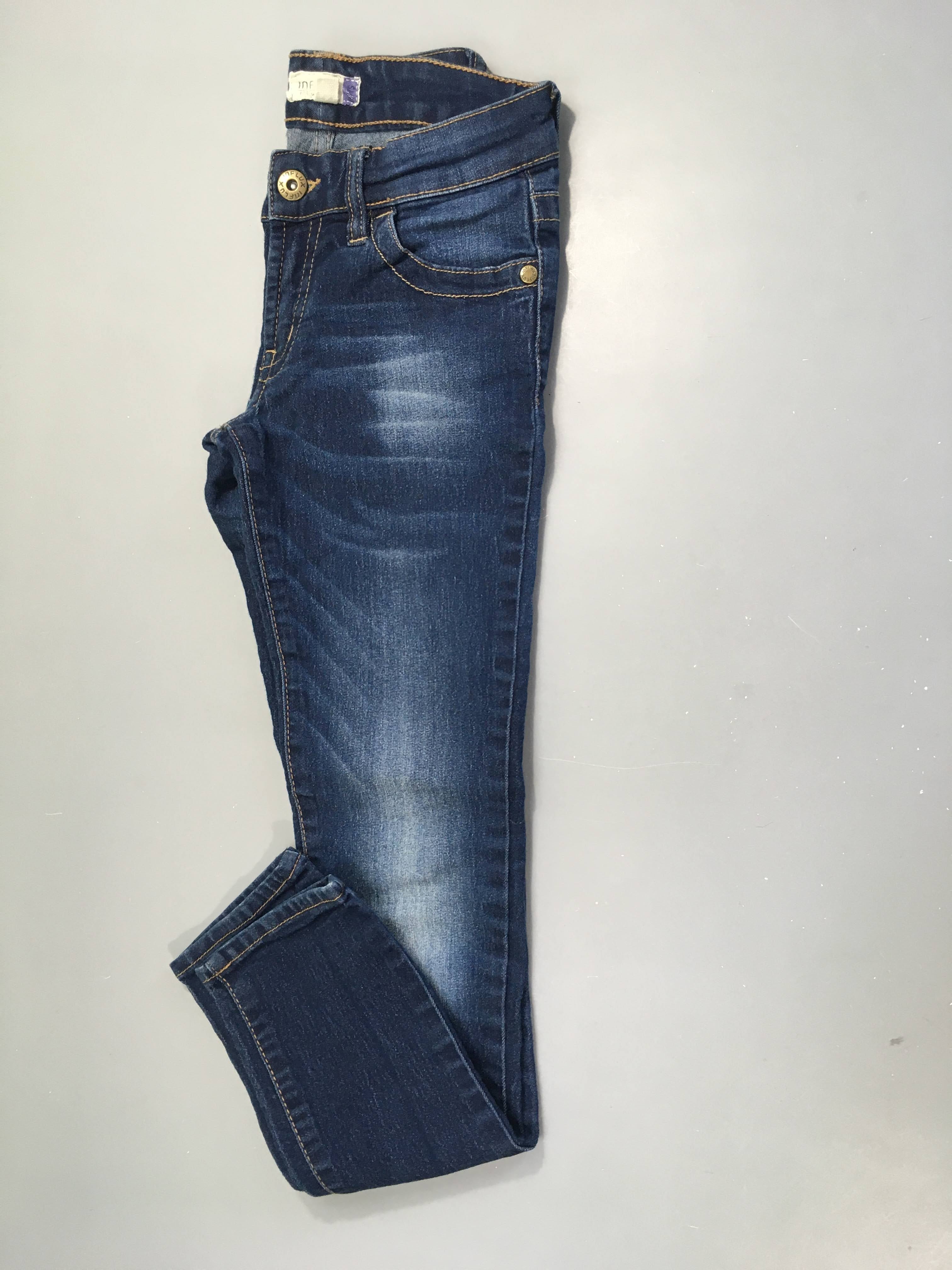 Jeans slim foncé effet délavé