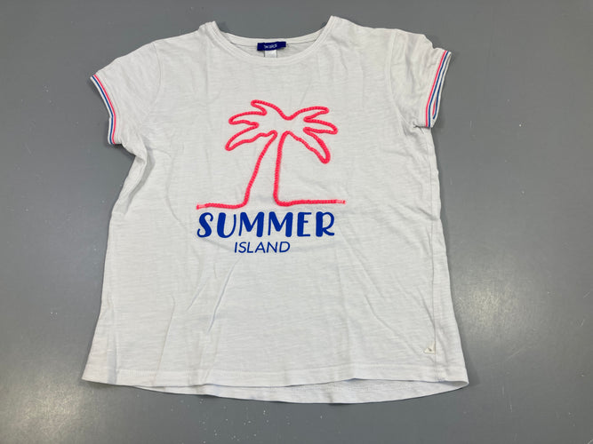 T-shirt m.c blanc flammé palmier relief, moins cher chez Petit Kiwi