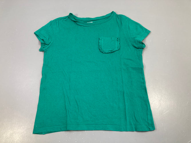 T-shirt m.c vert poche, un peu bouloché, moins cher chez Petit Kiwi