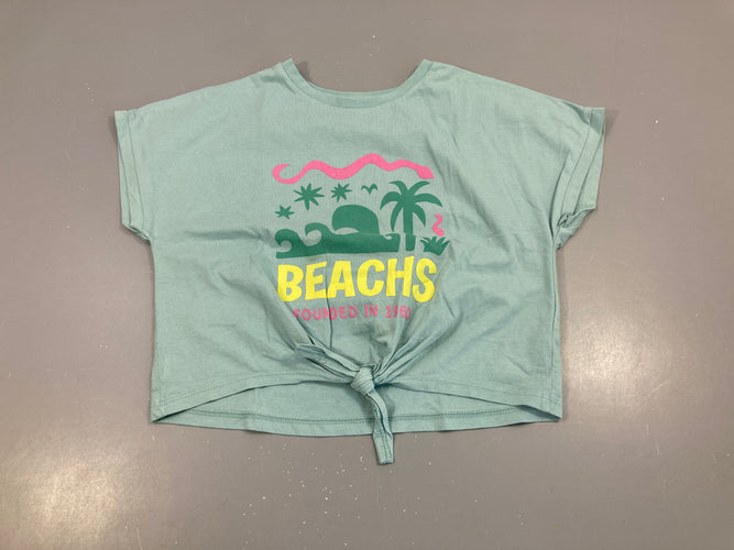 T-shirt m.c bleu palmiers, moins cher chez Petit Kiwi