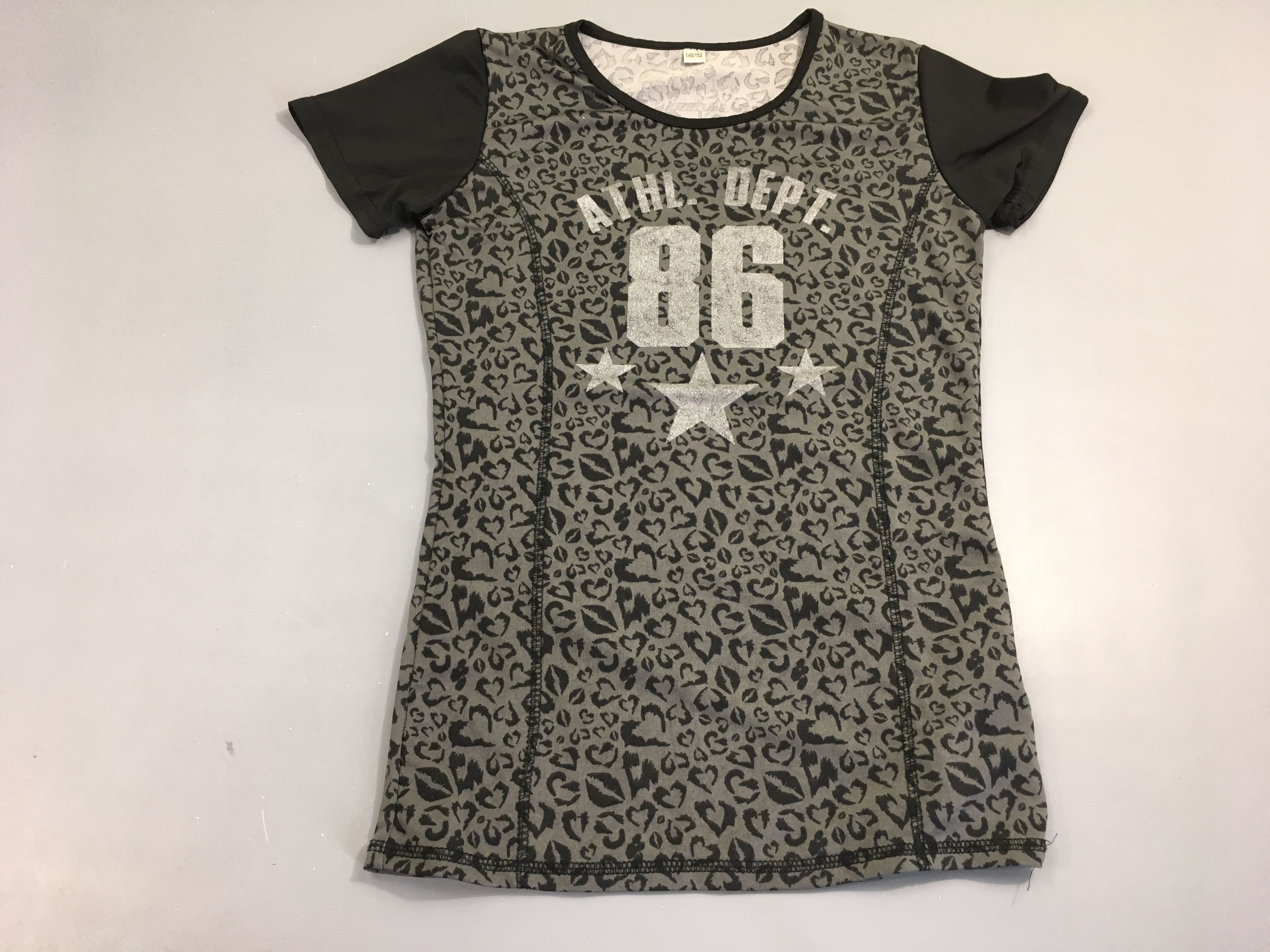 T-shirt m.c gris effet léopard 86