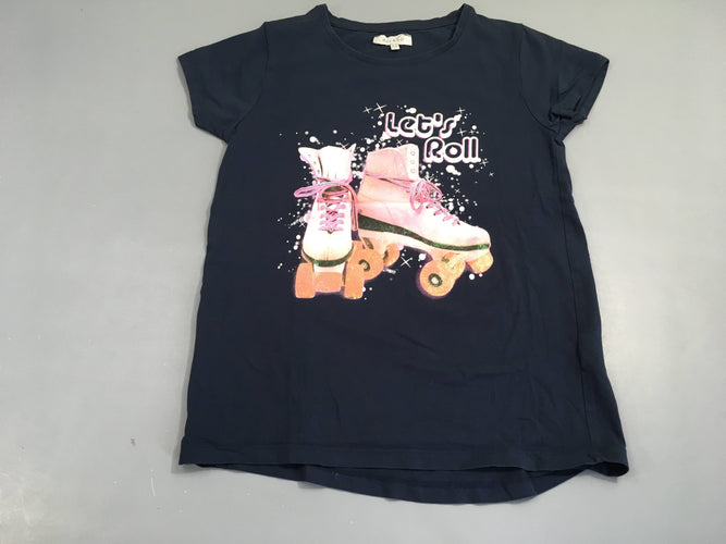 T-shirt m.c bleu foncé Let's Roll, moins cher chez Petit Kiwi