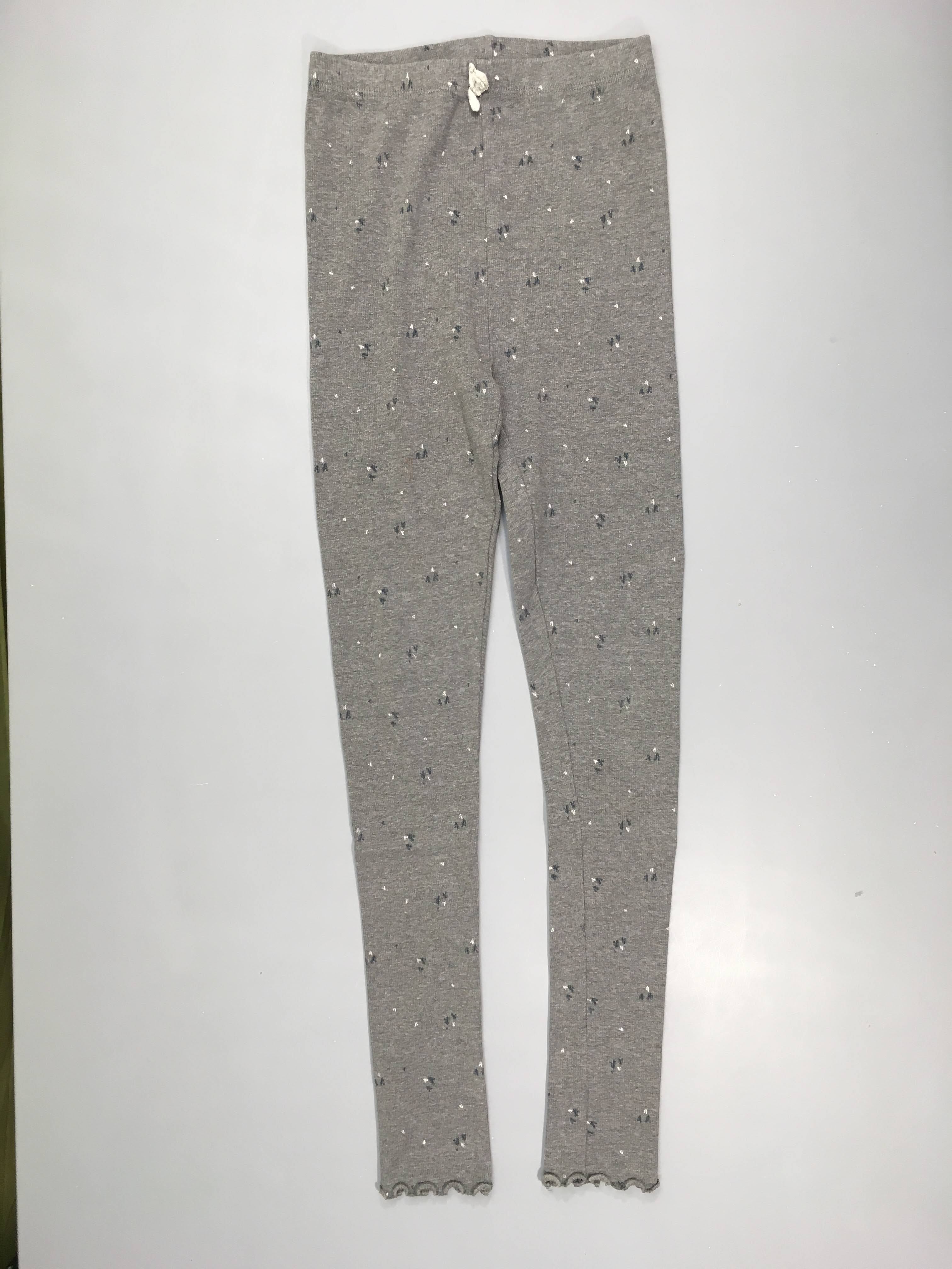 Legging gris côtelé coeurs