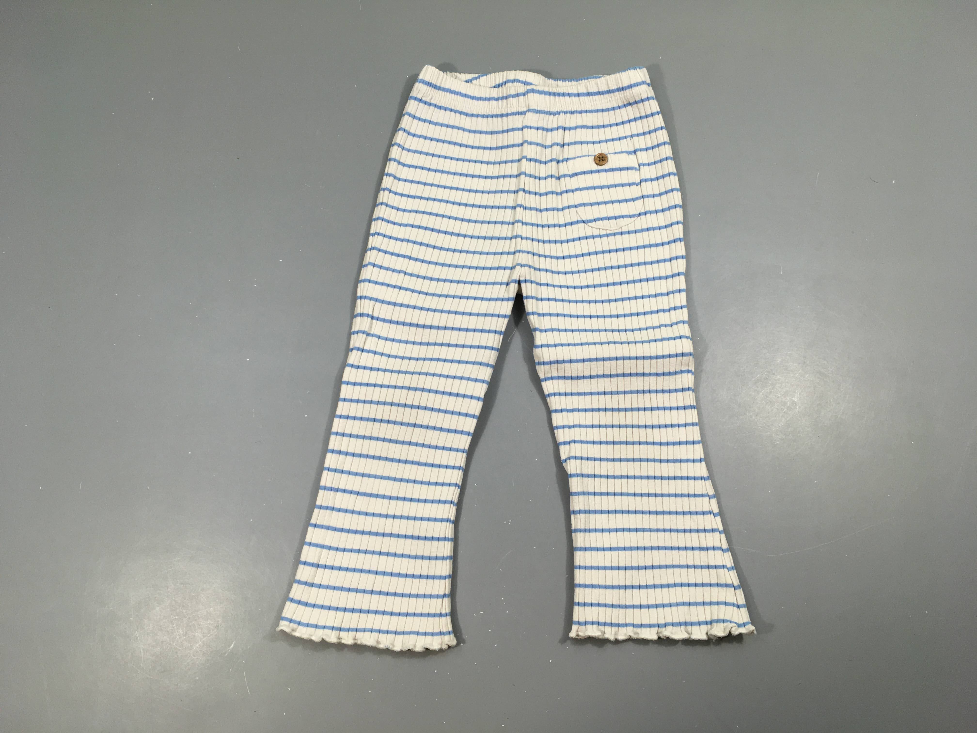 Legging blanc côtelé coeurs gris foncé