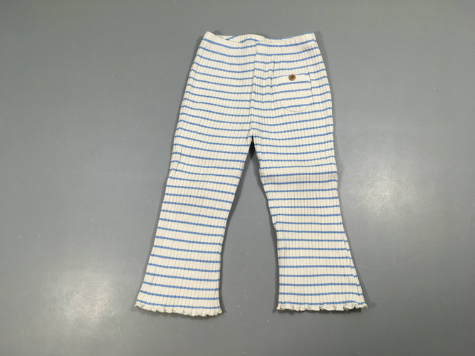 Legging blanc côtelé coeurs gris foncé, moins cher chez Petit Kiwi