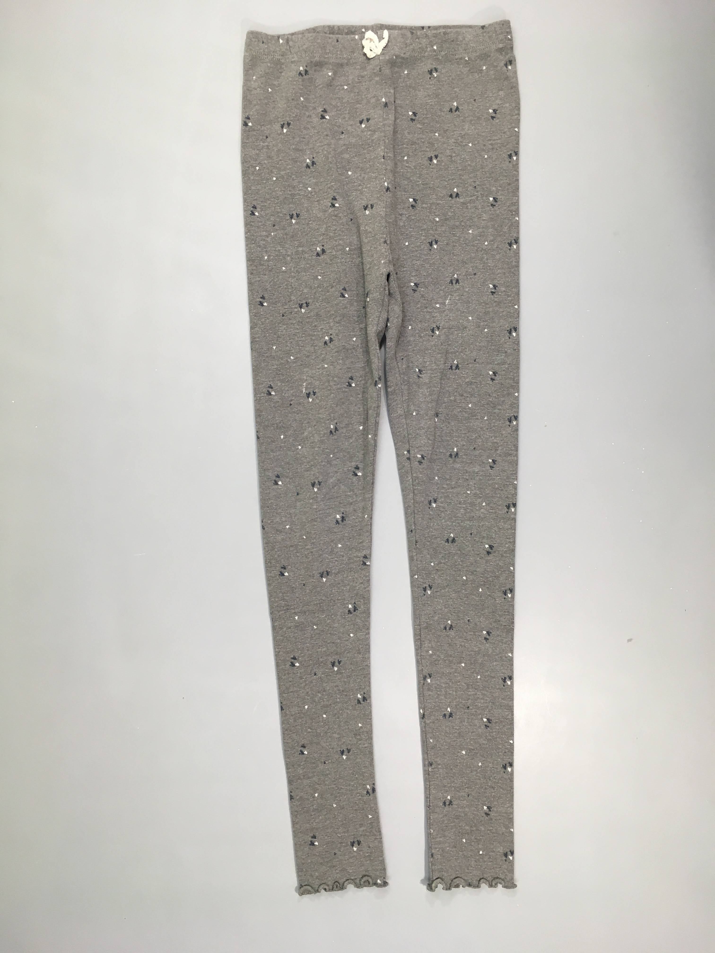 Legging gris côtelé coeurs