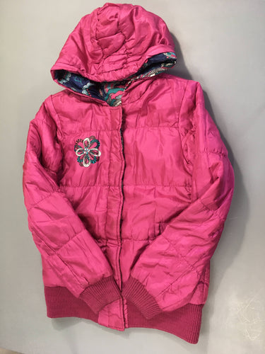 Manteau à capuche révrsible-manque 1 pression en bas mais n'empeche pas la fermeture zippée, moins cher chez Petit Kiwi