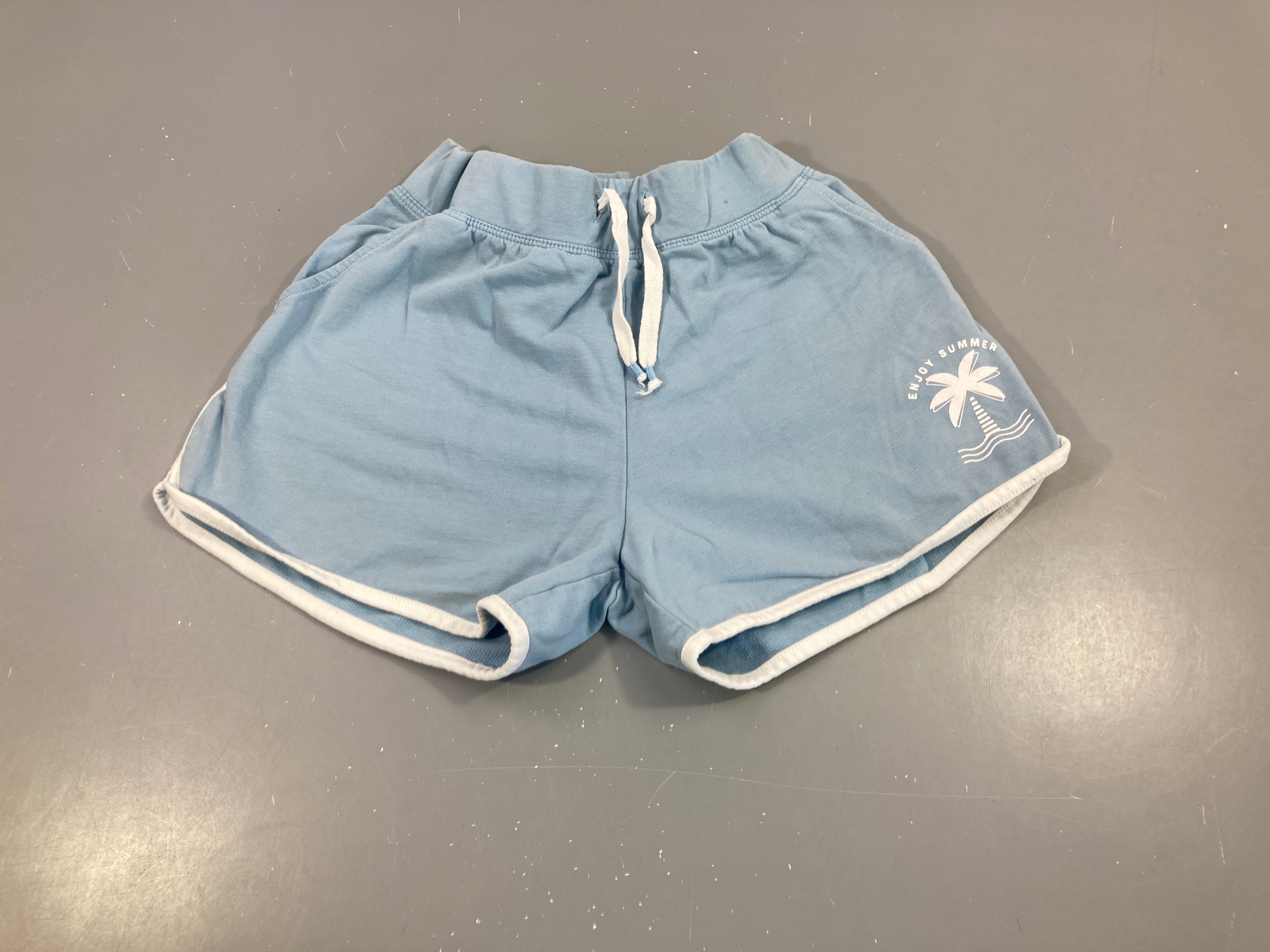 Short molleton bleu palmier