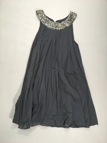 Robe s.m gris foncé col sequins, moins cher chez Petit Kiwi
