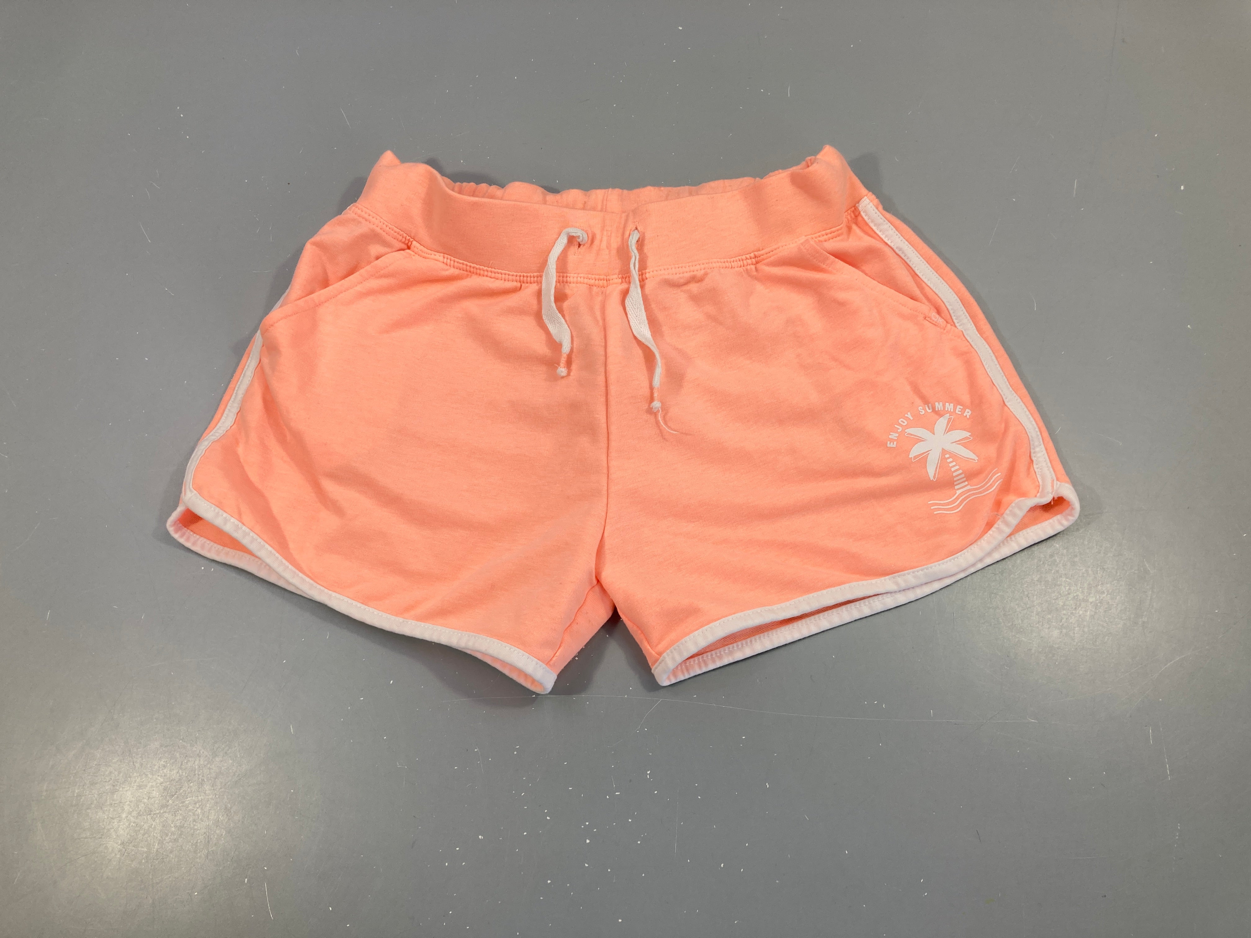 Short molleton orange néon palmier