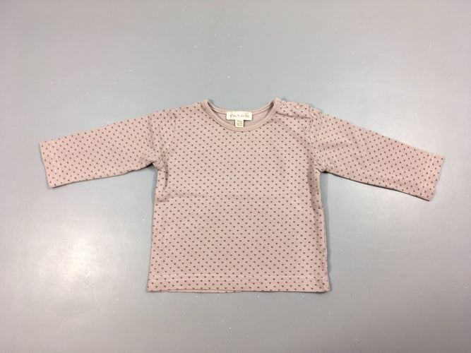 T-shirt m.l mauve coeurs, moins cher chez Petit Kiwi
