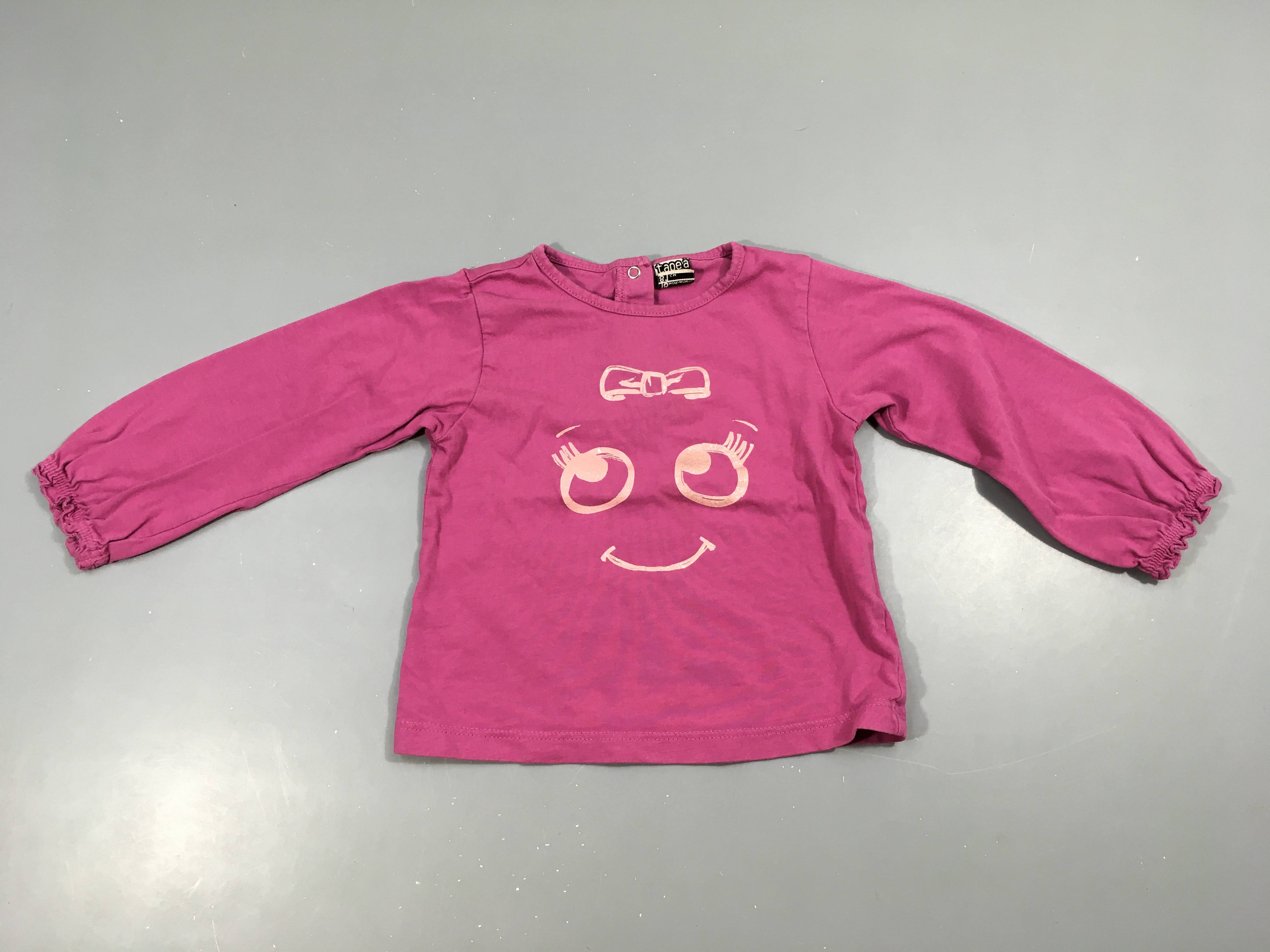 T-shirt m.l mauve sourire