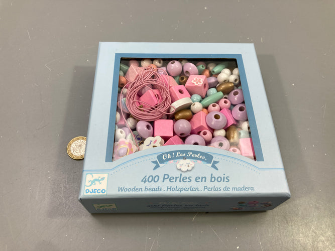 Coffret 400 perles en bois pastel, Oh ! Les Perles, moins cher chez Petit Kiwi